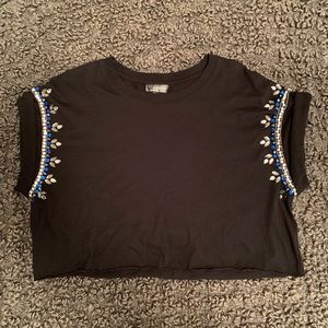Topshop jeweled crop top shirt